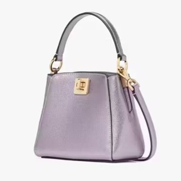 Kate Spade Phoebe Metallic Lilac Mini Top Handle Crossbody Bag - Picture 7 of 11